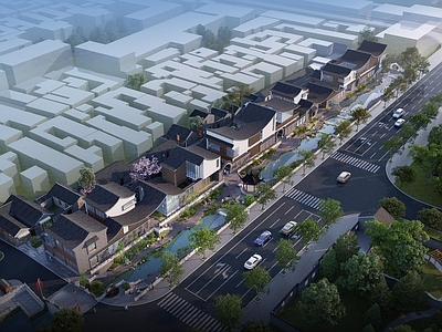 新中式现代民宿建筑 新中式民宿 美丽庭院