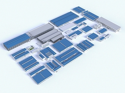 现代厂房 现代厂房建筑 现代厂房办公楼 钢结构厂房 流水线工厂