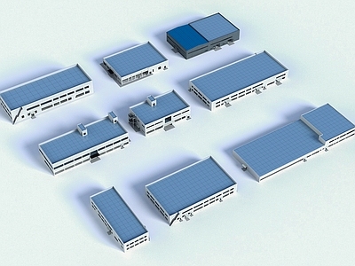 现代厂房 现代厂房建筑 现代厂房办公楼 钢结构厂房 流水线工厂