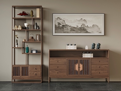 新中式玄关柜 新中式玄关柜 博古架
