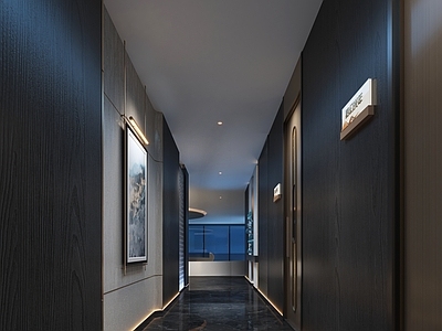 新中式现代足浴店 走廊 足浴店 新中式