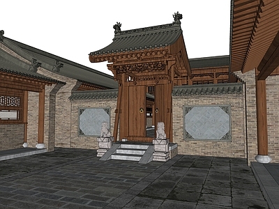 中式古建筑 山西民居 陕西民居 四合院