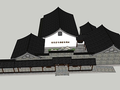 中式新中式古建筑 乡村民居 四合院 驿站 活动中心 游客中心