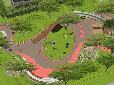 现代儿童游乐空间 现代自然儿童场地 儿童景观