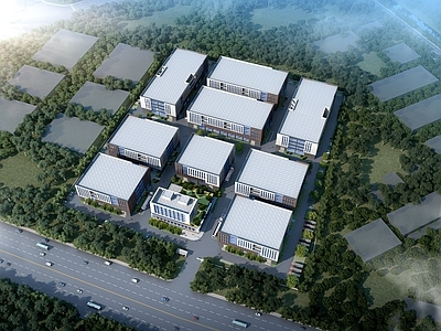 现代厂房 厂房鸟瞰