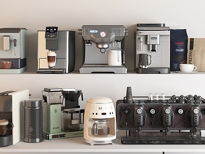 咖啡机 现代咖啡机组合 咖啡机咖啡豆 磨豆机咖啡设备 简约家用咖啡机