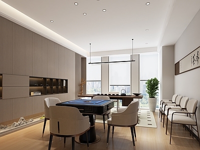 现代棋牌室 现代办公室茶室