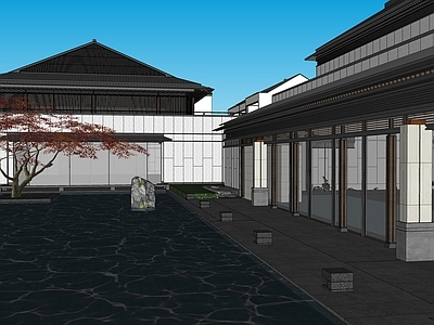 现代新中式小区景观 居住区景观 高程处理 内庭景观