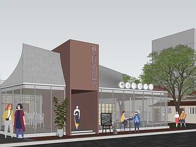 现代餐饮建筑 城市更新改造 闽南空间 咖啡馆奶茶店 软饮轻食小建筑 弧顶