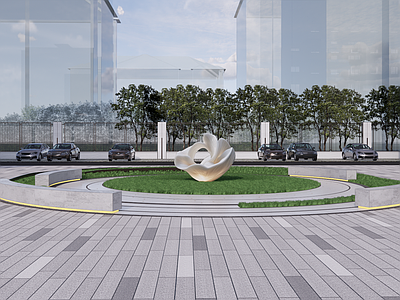 现代办公园区景观 办公园区景观 雕塑小品 2D景观雕塑 园区端景雕塑