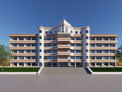 现代新中式高中 校园 中学建筑