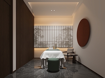 新中式足浴店 SPA包间 美容包间 按摩床