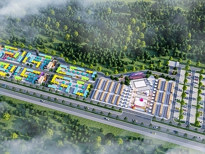 现代商业街 商业街 露营地 美食街 集装箱网红街区 网红露营