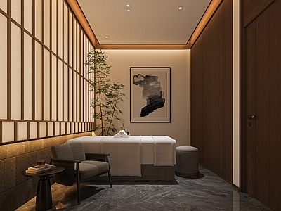 新中式足浴店 美容包间 SPA包间 美容床 按摩床 VIP包间