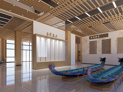 中式新中式民俗展厅 龙舟文化展馆