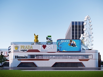 现代简约商场建筑 商业综合体 mall 购物中心 公寓