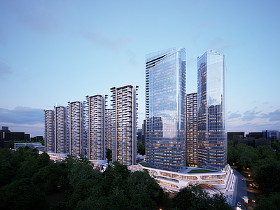 现代简约小区建筑 现代住宅 现代商业 现代写字楼 现代小区 小区规划