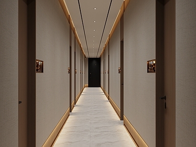 现代其他公共空间 现代酒店过道