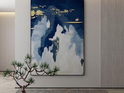 新中式侘寂挂画 油画 书房挂画 茶室挂画 客厅挂画 玄关挂画