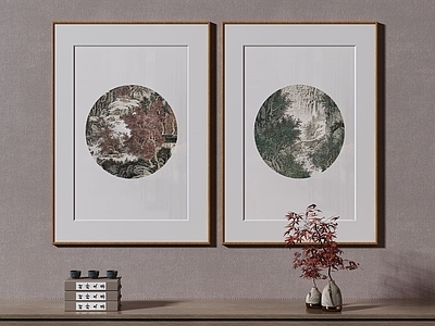 新中式侘寂挂画 油画 书房挂画 茶室挂画 客厅挂画 玄关挂画