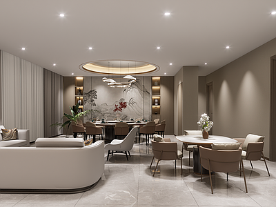 现代新中式包厢 轻奢包厢 现代酒店包厢 包厢餐桌椅