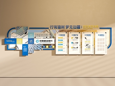 现代文化墙 建设银行文化墙