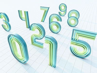 现代挂件 数字标识 数字指示牌 数字墙饰 数字科技线条 创意数字