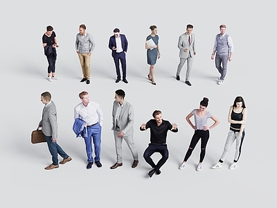 多人 多人商务休闲人物