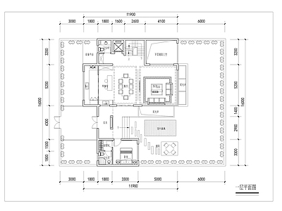 现代新中式别墅建筑 268平合院别墅 新中式合院户型 合院别墅户型方案 施工图