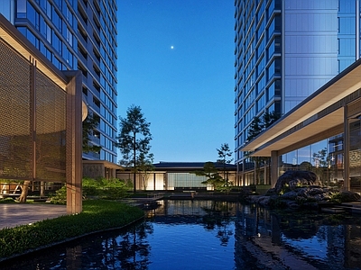 现代新中式小区建筑 现代中式小区 现代中式示范区 现代中式住宅 现代中式小区景观
