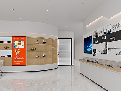 现代其他办公空间 单面墙 展示