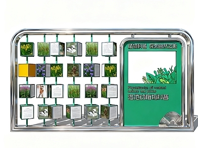 现代简约宣传栏 动植物宣传牌 宣传牌 标识牌