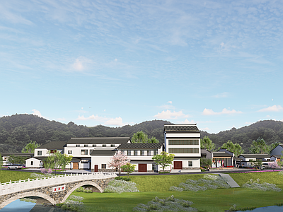 现代乡村民房 建筑改造 乡村改造 临街建筑