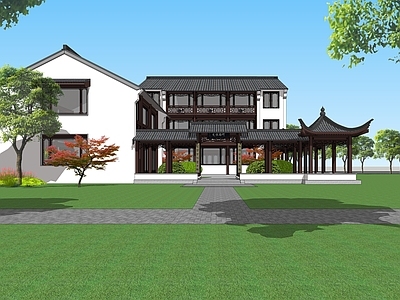 中式新中式古建筑 书院 游客中心 社区活动中心 公园驿站