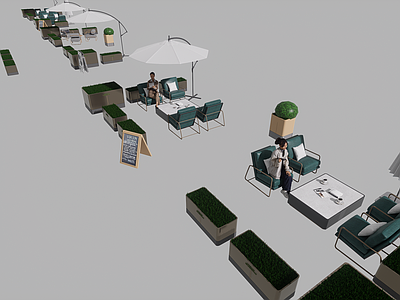 外摆 商业外摆座椅 外摆花箱 遮阳伞