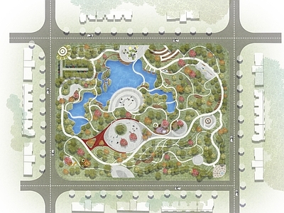 现代景观公园 公园 滨水 景观 花园 科普园