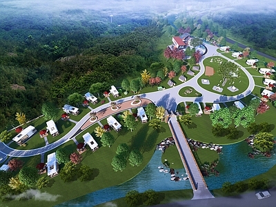 现代文旅项目景观 房车营地
