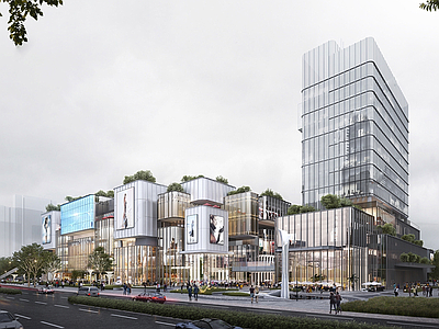 现代办公楼 商住外观建筑 办公楼建筑 商业综合体