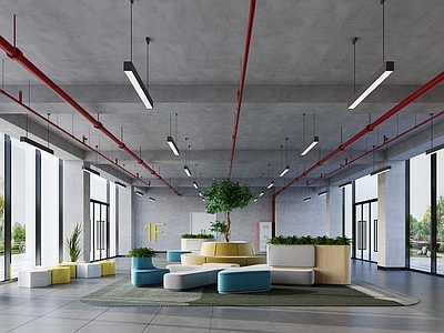 现代工业其他办公空间 现代休息厅