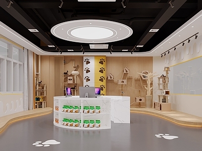 现代其他娱乐空间 猫咖 直播间 猫爬架