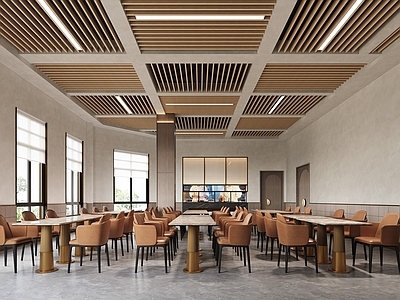 新中式现代食堂 员工餐厅 食堂