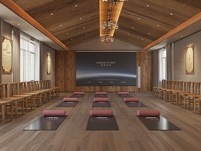 新中式中式瑜伽室 瑜伽室 健身房