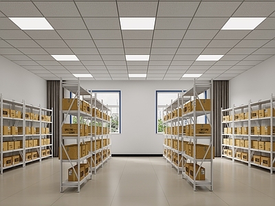 现代其他办公空间 仓库 货架