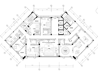 现代会所 私人会所 会所平面图 施工图