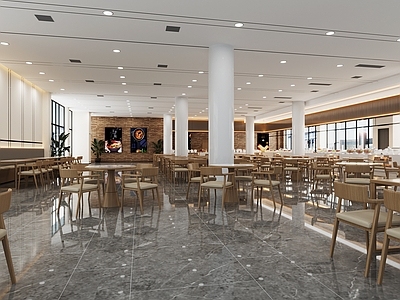 现代食堂 员工食堂餐厅 快餐店 公共餐厅
