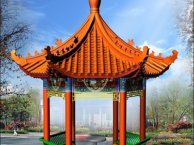 仿古建筑 六角亭 仿古六角亭 古式亭 施工图
