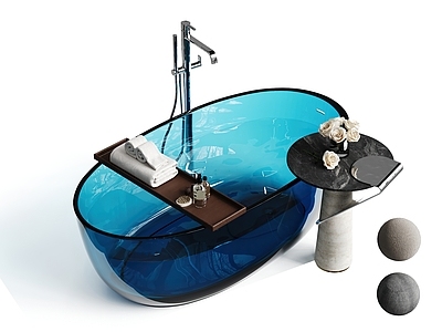 浴缸 透明浴缸 边几