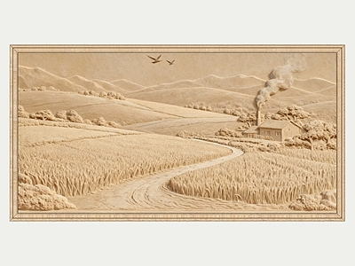 欧式浮雕 2D砂岩浮雕 玻璃钢浮雕 背景墙壁画 乡村风景石雕 图案贴图