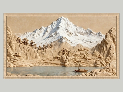 美式欧式浮雕 2D砂岩浮雕 玻璃钢浮雕 背景墙壁画 山水风景画 图案贴图