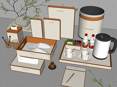 茶具 酒店茶具 茶杯 电水壶 纸巾盒 茶包